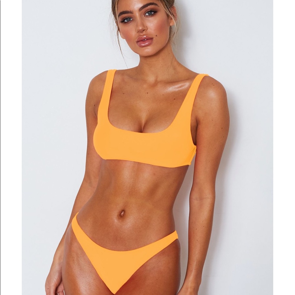 White Fox tangerine bikini set